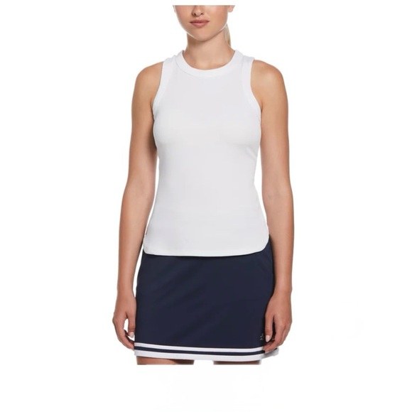 Original Penguin Women's Size XL Ribbed Bright White Tennis Tank Top - Picture 1 of 9